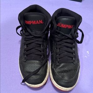 Nike Black and Red High-Top Sneakers